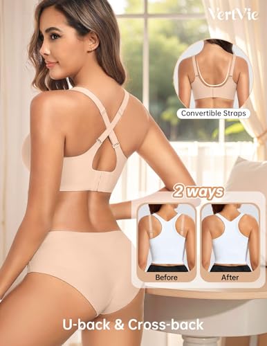 Image of Vertvie Seamless Nursing Bras for Breastfeeding Jelly Support | No Underwire, Maternity Sleep Bralettes, Pregnancy Wireless Bra for Women, Full Coverage, V-Neck, Comfortable, Breathable