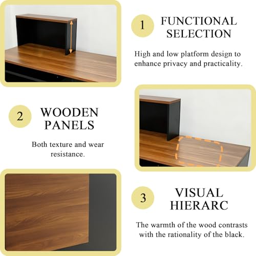 image for Horseo Modern Reception Desk，Front Reception Counter Table with Thre