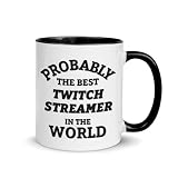 DesiDD Probably the Best Twitch Streamer in the World - Funny Twitch Streamer Mug - Appreciation Gifts for Coworker Staff Employee Boss Manager Birthday or Graduate - 11oz Coffee Cup