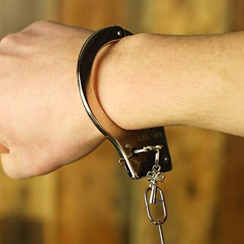 D.A.Y. Republic Kids Metal Hand Cuffs, Fancy Dress Police Accessory, SWAT Handcuffs for Pretend Fun Play, Fits Adults and Children (Pack of 1)