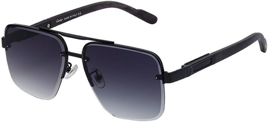 Metal Imitation Wood Grain Retro Light Luxury Sunglasses Fashion Driving Sunshades Outdoor