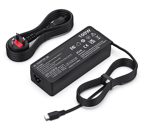 100W USB C Laptop Charger, 96W 90W 87W 65W 45W USB C Power Adapter for MacBook Pro/Air, Dell Latitude, Lenovo ThinkPad, HP Spectre X360, Asus Chromebook, Acer Chromebook, USB C Power Supply Adapter