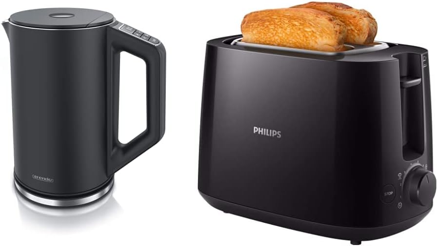 Arendo grelnik vode & Philips toaster s temnim ohišjem