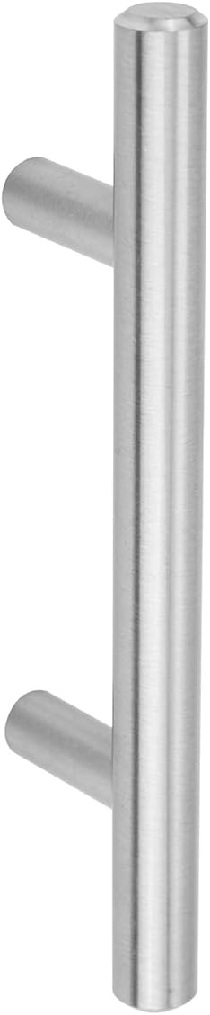 Amazon Basics Euro Bar Cabinet Handles, Drawer Pulls, Kitchen Cabinet Hardware, 5.38-inch Length, 3-inch Hole Center, 1/2-inch Diameter, Satin Nickel, 25-Pack