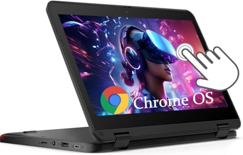 Lenovo 500e Chromebook Gen 3 2-in-1 Laptop Touchscreen, 11.6 Screen Convertible, Intel Celeron N4500 1.1GHz, 4GB RAM, 32GB SSD, US QWERTY Keyboard, Chrome OS (Renewed)