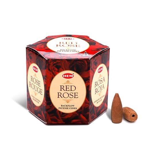 HEM Red Rose Backflow Brown Incense Cones | Long Lasting Aroma for Positivity & Pure Air | Wood Powder | Aromatherapy for Stress Relief, Air Purifier & Cleansing | Gift Set - Pack of 40 Cones
