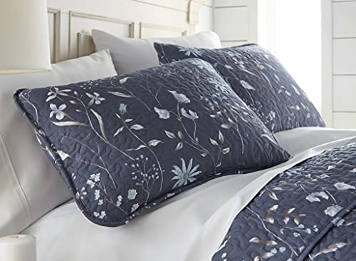 Southshore Fine Living, Inc. Quality Bedding Set, Oversized Lightweight Bedding Quilt Set, Boho Floral Set With Two Matching Shams, 3 Pc, Secret Meadow Blue, Full/Queen #TOP5