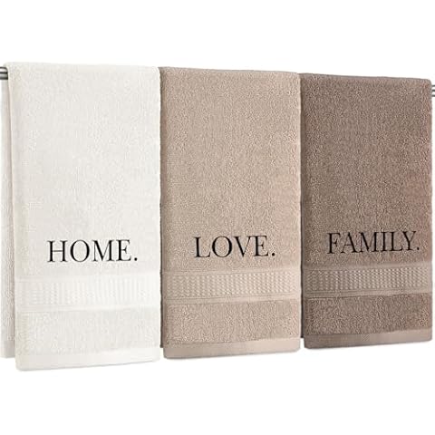 FuWeave 3 Pcs Cotton Embroidered Hand Towels Set Cover