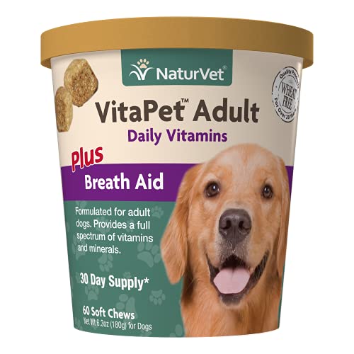 Naturvet Vitapet Adult Daily Vitamins Plus Breath Aid For Adult Dogs, 60 Ct Soft Chews , Made In The Usa #TOP26