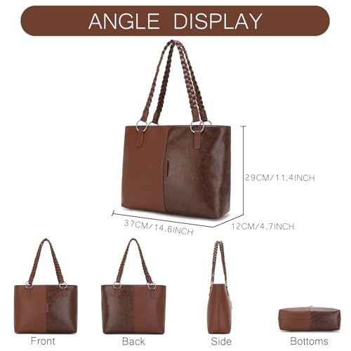 BESMART Waterproof Handbag Leather Tote Bag for Women/Ladies, Large Shoulder Bag Business Work Briefcase Bags4