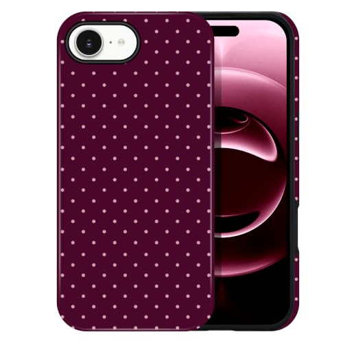 DuiDuiQ Polka Dot Pattern Phone Case for iPhone 16e/17e 6.1", Wine