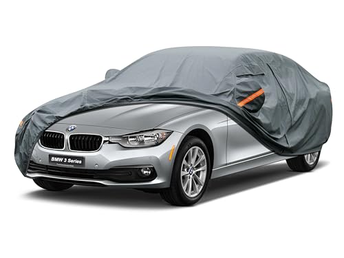Image of GUNHYI Premium Car Cover Custom Fit BMW 3 Series M3 320i 325i 328i 330i 335i (2007-2026), 16 Layers Heavy Duty Car Cover Waterproof All Weather with Zipper Door for Sun Rain Snow Dust Uv Protection