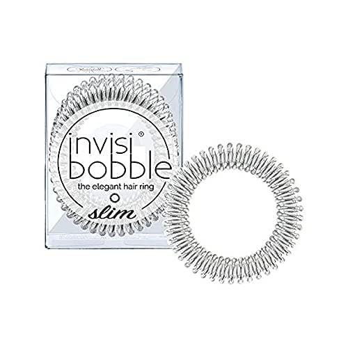 Invisibobble Slim Traceless Spiral Hair Ties - Pack Of 3, True Black - Strong Elastic Grip Coil Hair Accessories For Women - No Kink, Non Soaking - Gentle For Girls Teens And Thick Hair #TOP5