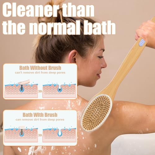 Back Scrubber for Shower,Bath Brush with Long Handle,Men and Women (Blue) — view 6