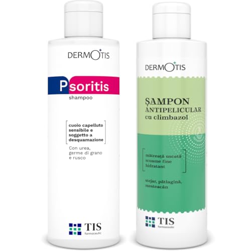 Set PsoriTIS Urea 10% Shampoo + Shampoo ANTIFORFORA | Trattamento Intensivo Psoriasi, Dermatite Seborroica, Forfora, Prurito, Cuoio Capelluto Sensibile | Idrata, Lenisce, Rimuove Squame – 2 x 120ml