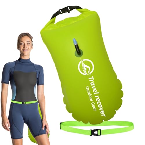 Flotador de remolque, de natación, flotador de natación en aguas abiertas, de natación con cinturón ajustable para mayor comodidad para entrenamiento seguro en aguas abiertas, de