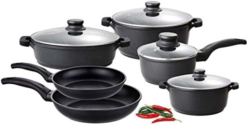 Benzer - Premium Non-Stick Induction 6pc Cookware Set: Saucepans ...