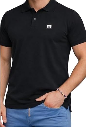 Aayushman Men's Cotton Polo T-Shirt | Regular Fit | Casual Collar T Shirt for Men Black