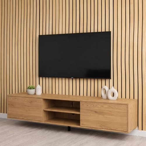 Image of Self Adhesive 3D Wooden Fluted Foam Wall Panel Roll 68 x 280 cm, Waterproof Peel Stick Wall Cladding for Living Room, Bedroom, TV Background Office Cover.