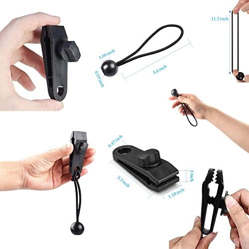 10 Sets Tarp Clip Tent Tarp Clips Lock Grip Awning Clamp Tent Clip Accessories Ball Bungee Cord Rope for Tents,Covers,Awnings,Banners,Boat,Gardening