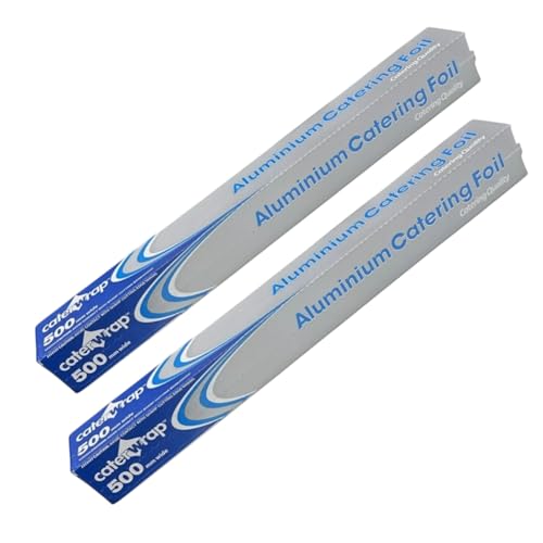 Image of Bacofoil Catering Quality Aluminium Foil Cutter Box 500mm Wide 30m Long | 2 Pack |