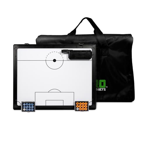 SCOPRO Travel Coaching Board Kit for Sports, Magnetic Dry Erase Clipboard with Marker, 2 Sets of Magnets, Notepad and Carrying Case, Soccer Coaching Board for Strategy and Training, Orange & Navy