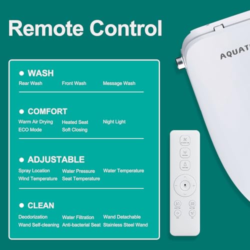 AQUATIZ-Elongated-Smart-Toilet-Bidet-Electric-Toilet-Seat-with-Self-Cleaning-Nozzle-Adjustable-Warm-Water-Deodorizer-Air-Dryer-LED-Night-light-Remote-Control