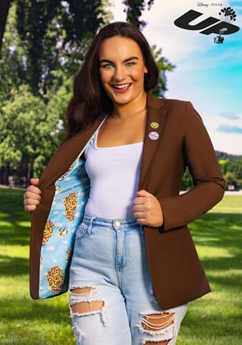 Disney and Pixar Up Blazer for Women | Fully Lined Blazer with Enamel Pins & Up-Themed Satin Graphics2