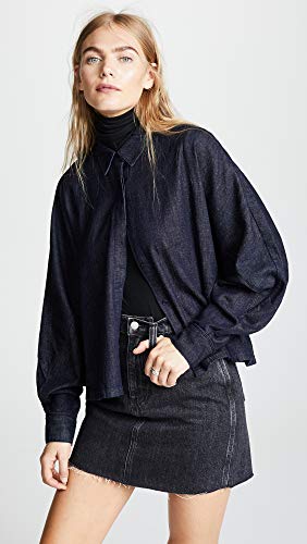 Ag Adriano Goldschmied Women's Acoustic Chambray Button Up Shirt, Eclipse, Extra Small #TOP19