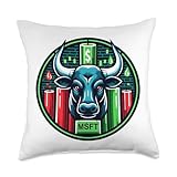 MSFT Stock Market Ticker Throw Pillow
