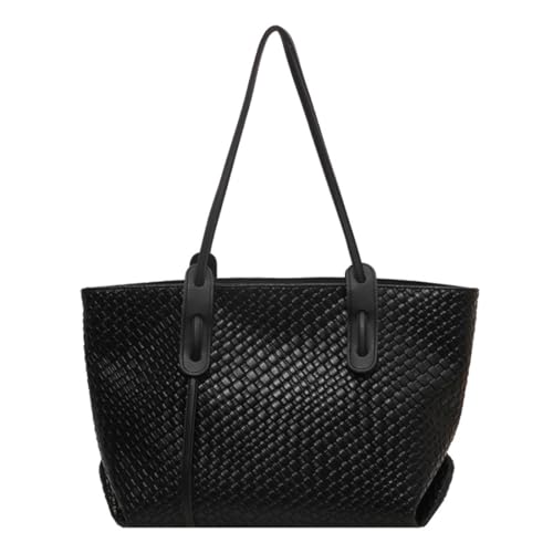 Woven Leather Tote Handbag