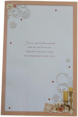 Xpress Yourself Champagne & Roses - Golden Anniversary Mum & Dad - 50th Wedding Anniversary Card