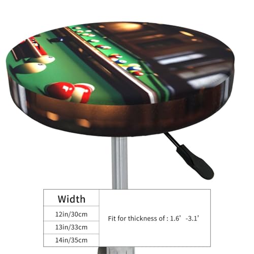 PUYhgb Housse de coussin de chaise de bar ronde imprimée de billard pour la maison, la cuisine, la salle à manger – vue 4