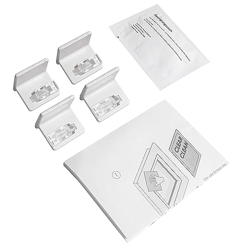 Birrke® Plissee Klebeplatte ohne Bohren 4 Stück - Halterung passend für Birrke Plissee - Einfache Montage