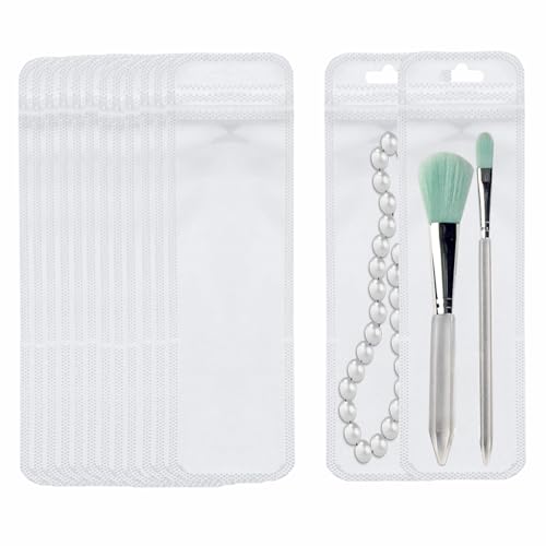Image of 100 Pcs Beadable Pen Packaging Bags for Small Business, Clear Beaded Bag for Bead Pens, Zipper Smell Proof Storage Bags for Packaging Lipgloss, Jewelry, Cosmetic,Candy 2.75X8.66inch