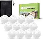 FINGER TEN Golf Practice Plastic Balls Limited Flight Performance Realistic 12 24 Pack, Golf Ball Light-Weight Durable Swing Training Tool for Indoor Outdoor (White, 12 Pack)