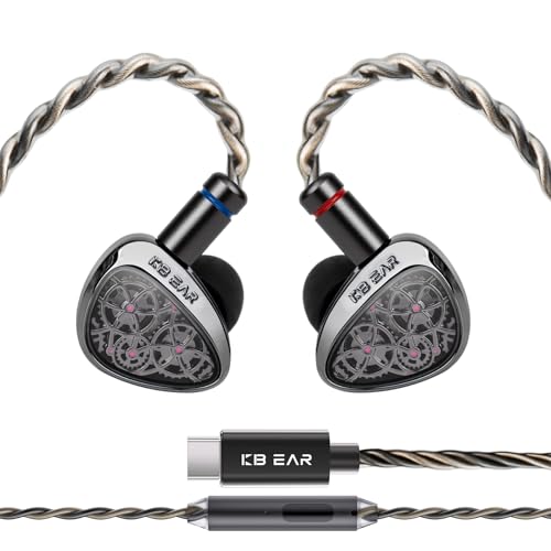 KBEAR TB-PRO �C���C���[���j�^�[�w�b�h�t�H�� Type-C�APU+PEEK+�h�[�� 10mm DD ���𑜓x�C���z�� �L��USB C�AHiFi IEMs 2�s�� ���O���\�ȃP�[�u�� ���� �̎�A�~���[�W�V�����A�I�[�f�B�I�G���W�j�A�p (cx