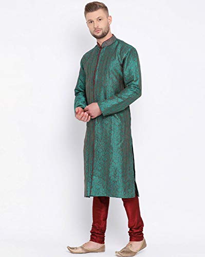 Image of Sanwara Men's Woven Designer Silk Kurta