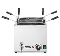 HENDI Cuocipasta Professionale 25 L con 5 Cestelli, Termostato 45&ndash;110&deg;C, Rubinetto di Scarico con Blocco Meccanico, 230V/3500 W, 601x326x(H)279mm, Acciaio Inossidabile