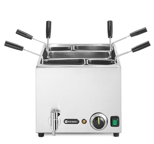 HENDI Cuocipasta Professionale 25 L con 5 Cestelli, Termostato 45–110°C,