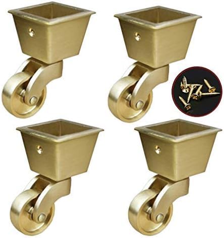 Chariot à meubles en laiton massif avec coupelle carrée chic pour mobilier de prestige