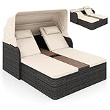 【Auvent Rétractable】 Doté d’un pare-soleil rétractable soutenu par des vérins à gaz robustes, ce fauteuil longue vous permet de passer facilement de l’ombre au soleil. Déployez l’auvent pour profiter de l’ombre ou repliez-le pour bénéficier de la chaleur du soleil.