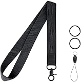 Enrfnox Lanyard, Cute Teacher Lanyards, Neck Lanyards for Keys ID Badges, Stretchy Key Lanyard for Women Men (Black)