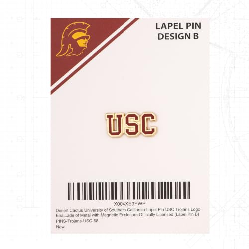 Image of Desert Cactus University of Southern California Lapel Pin USC Trojans Made of Metal for Formal Wear, Bag and Hat Jewelry, and Tie Tack
