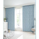 1 Panel Chenille Blackout -Vorhang, Thermisch isolierter Raumverdunking -Vorhänge kalt und leicht blockierende Energiesparfenster für das Schlafzimmer Wohnzimmer Büro, W*l(Blue,254x213cm(100x84in))