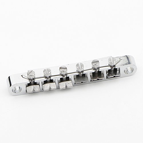 Set Of Chrome Saddle Tune-O-Matic Bridge Tailpiece For Lp Electric Guitar Replacement Parts #TOP3