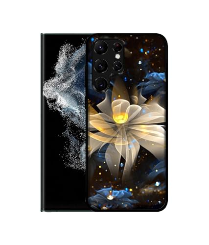 Image of Art Flower Design Premium 2D Printed Metal Back Case Cover for Samsung Galaxy S22 Ultra 5G