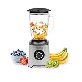 Tristar Batidora de Vaso, Jarra de Vidrio de 1,5 L, Motor de 1000 W, Cuerpo de Acero Inoxidable, 2 Velocidades, Fácil de Limpiar, BL-4489