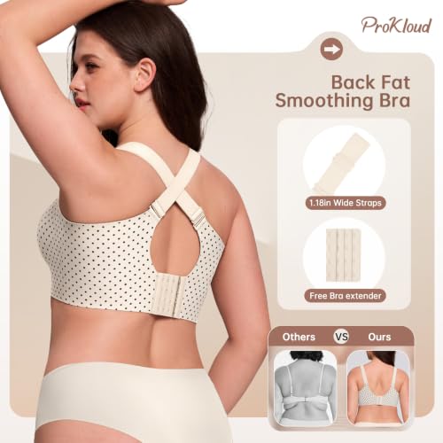 Image of ProKloud Jelly Bras for Plus Size Women Wireless Full Coverage No Underwire | Seamless Supportive Push UP Bra,Back Smoothing for Older Women,Soft Gel Minimizer Bralette for Large Breasts,Semi-Fixed Pads