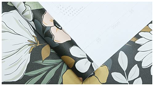 Haokhome 93217 Vintage Large Floral Peel And Stick Wallpaper Removable Daisy Leaf Black/Sand/Oliva Vinyl Self Adhesive Mural 17.7In X 6.6Ft #TOP7